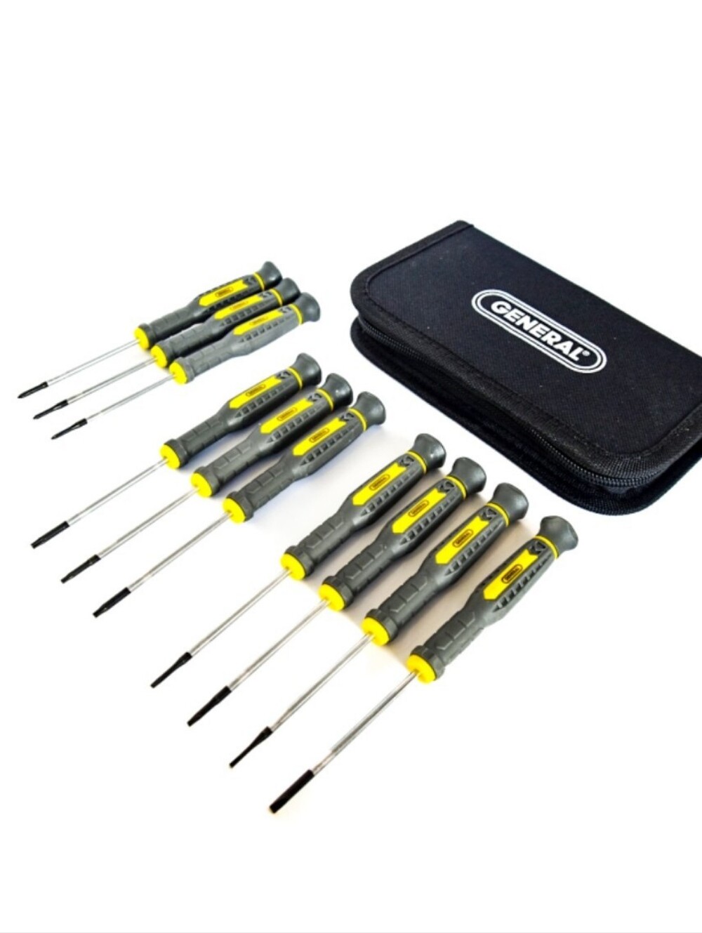 10 Pcs Precision Screwdriver Set - Black & Yellow - General # 610.